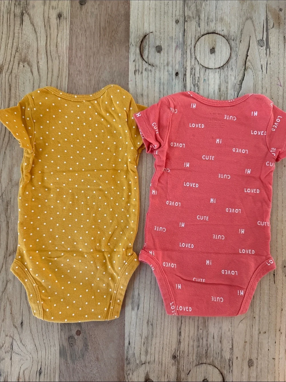 Carter's 2-Pack Baby Bodysuits in Mustard Yellow & Coral